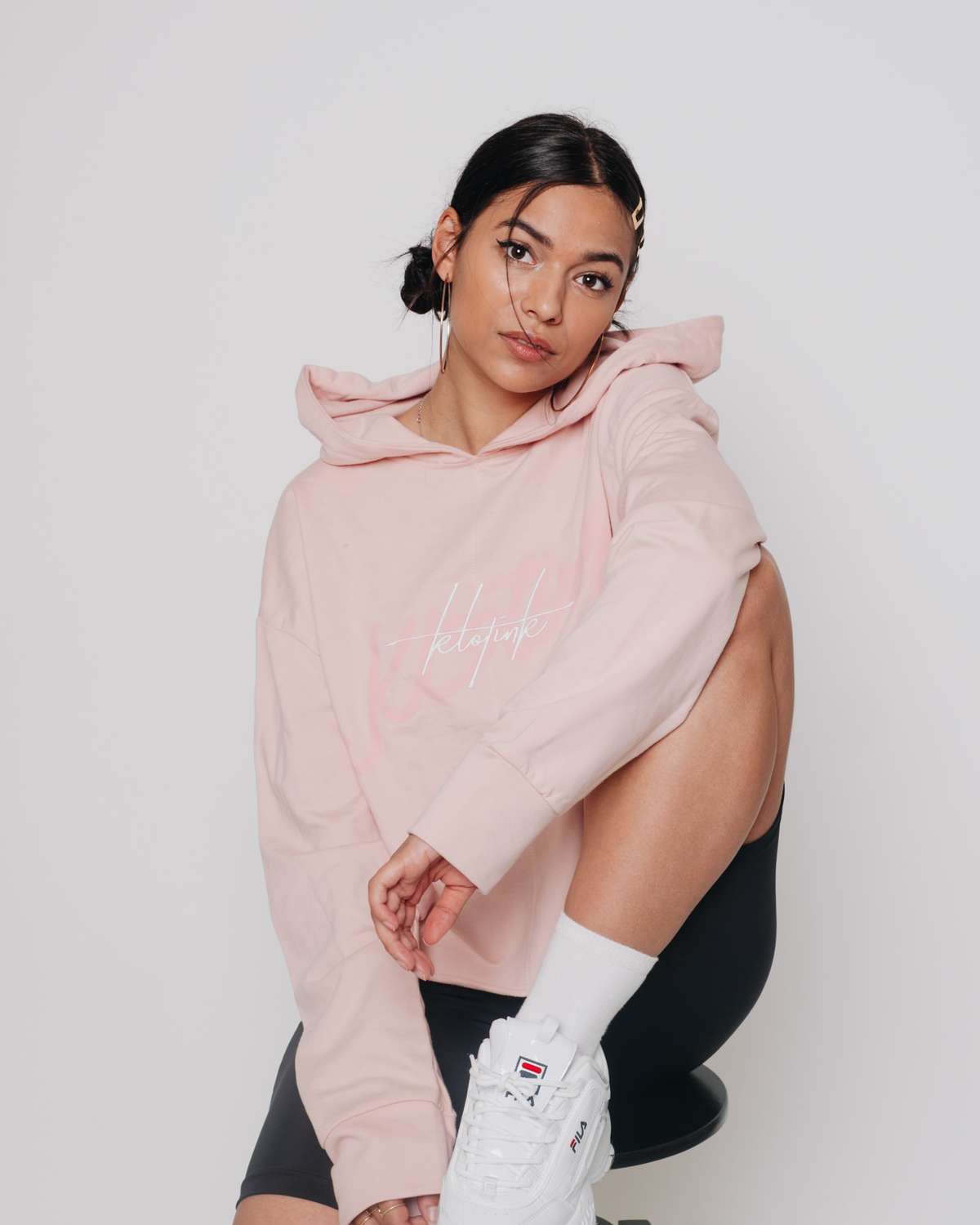 Crop mikina SIGNATURE - Pink