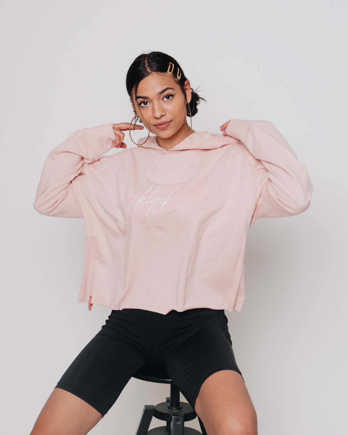 Crop mikina SIGNATURE - Pink