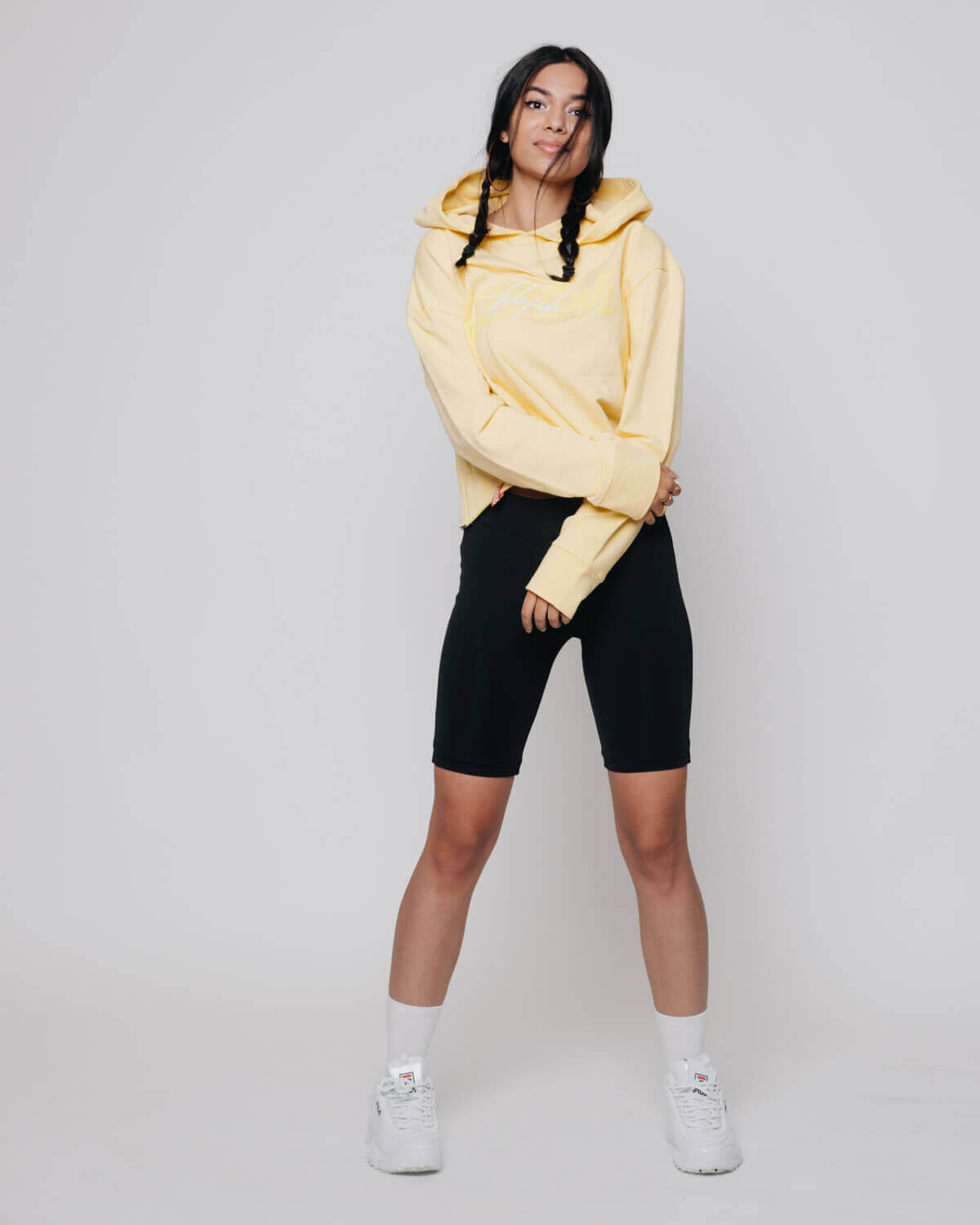 Crop mikina SIGNATURE - yellow