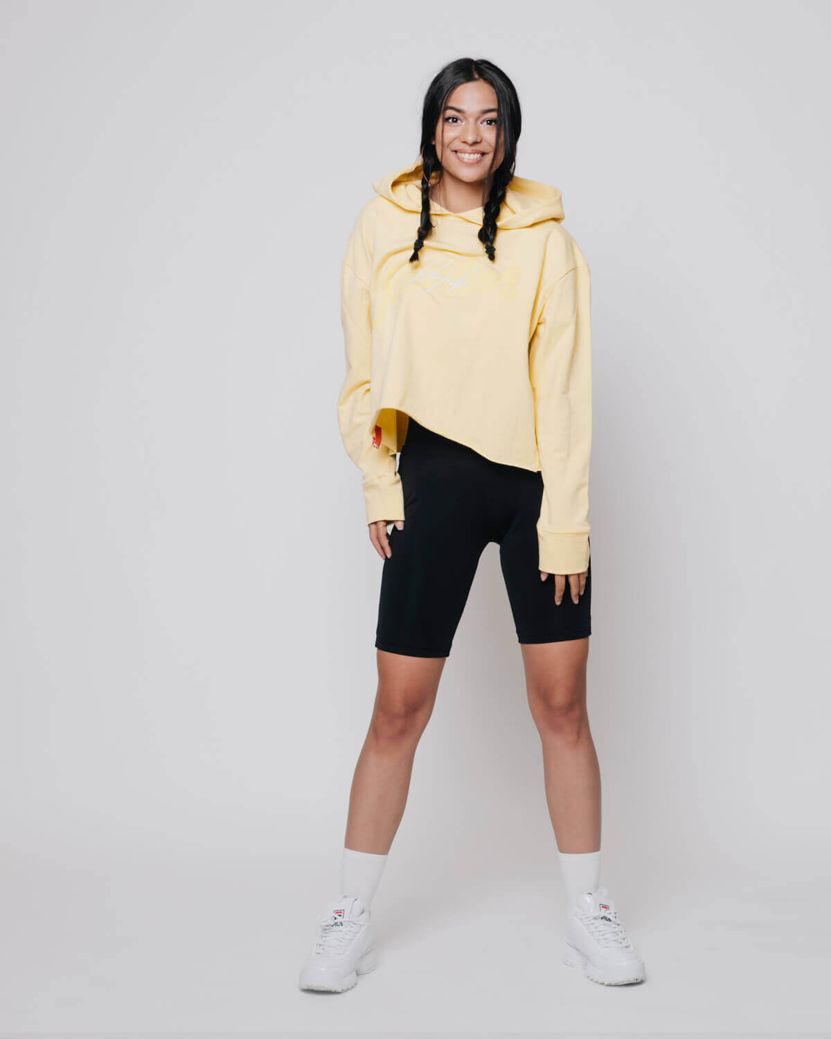 Crop mikina SIGNATURE - yellow