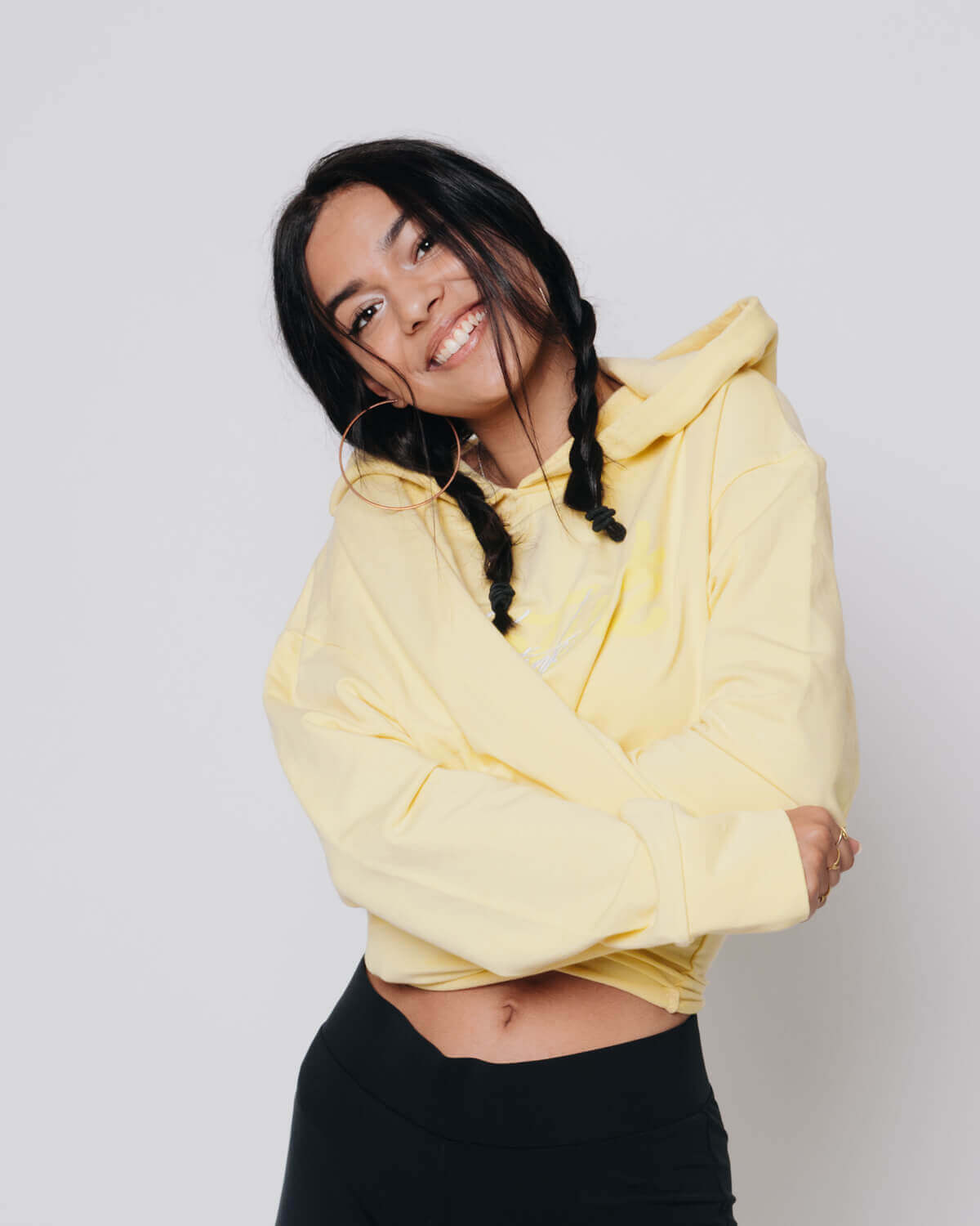 Crop mikina SIGNATURE - yellow