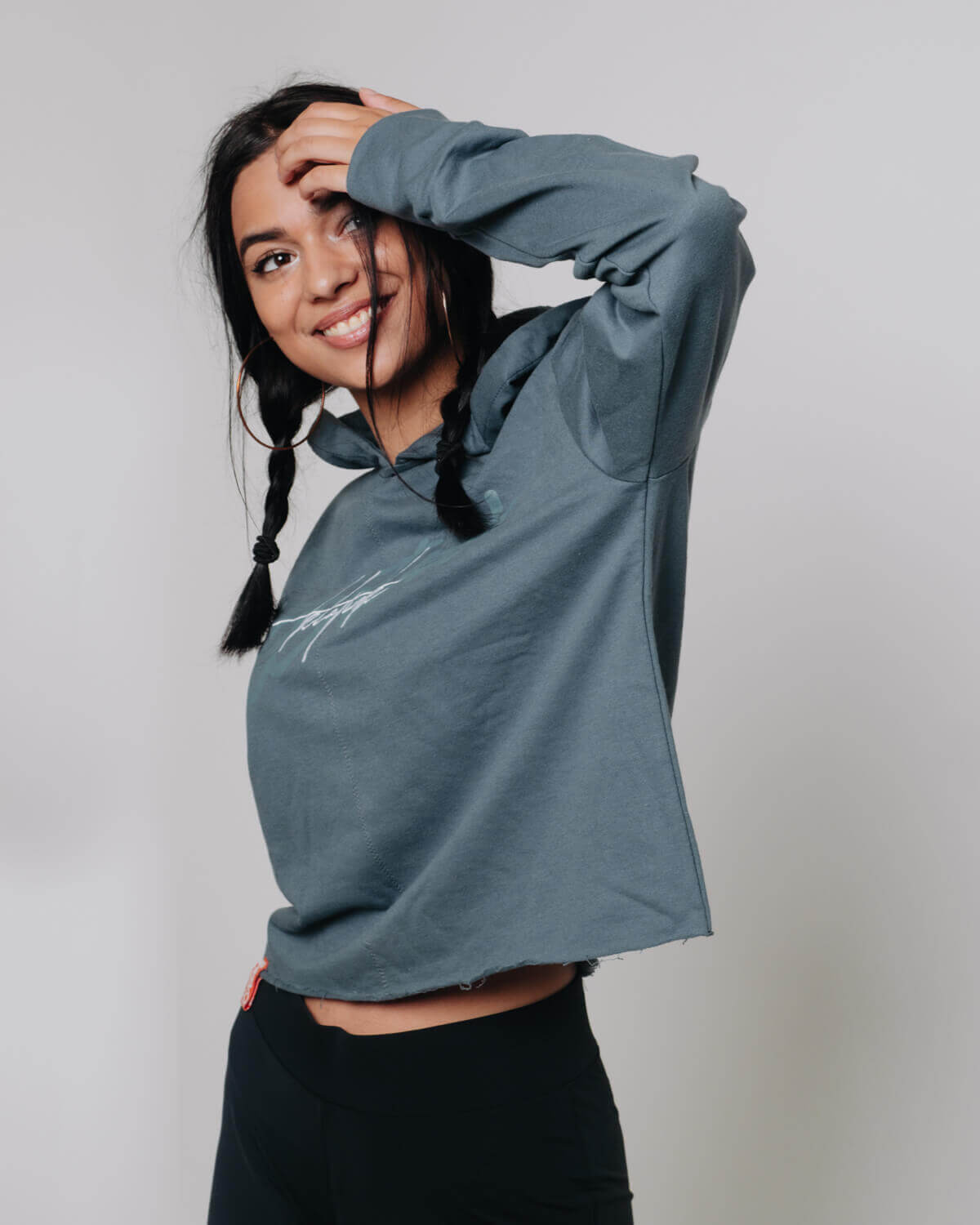 Crop mikina SIGNATURE - Darkgrey