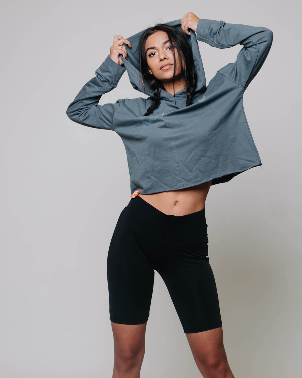Crop mikina SIGNATURE - Darkgrey